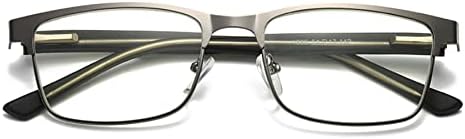 B & Q 4 Опаковки Мъжки Квадратни Метални Очила В Рамка от Синя Светлина, Заключващи Очила За Четене, Извити Шарнирные