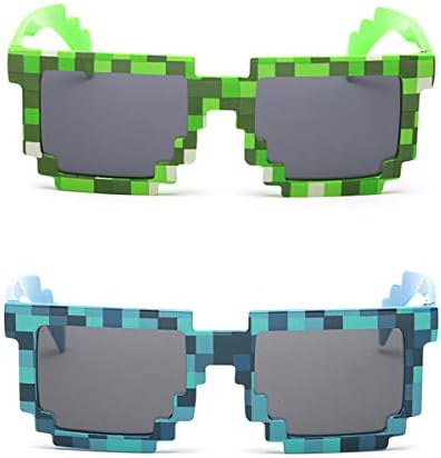 kilofly 2 елемента-8-Битов Пикселова Слънчеви Очила с защита от ултравиолетови лъчи За Геймъри, Подаръци за Партита За