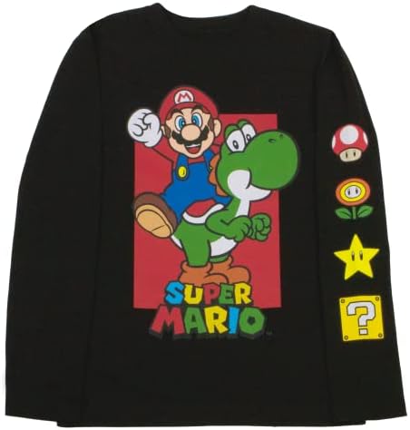 Комплект от 2 тениски с дълги ръкави за момчета Nintendo Kids Super Mario Bros Mario & Luigi / Комплект от 2 тениски
