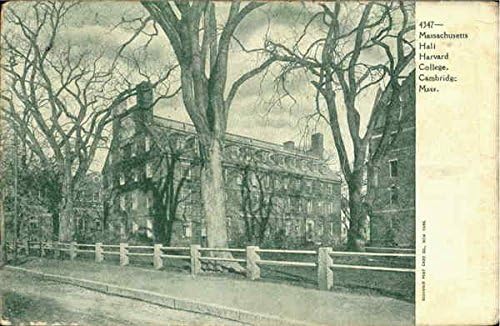 Масачузетския хол, Харвардския колеж, Кеймбридж, Масачузетс, Оригинални антични картичка