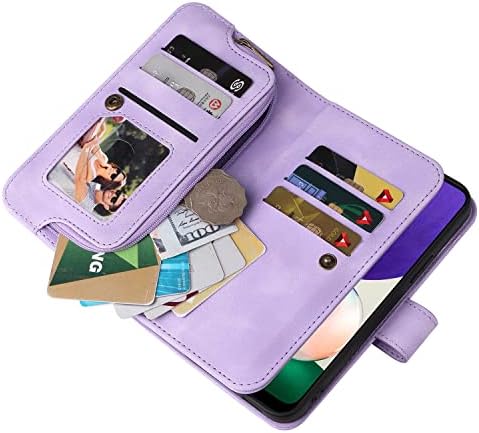 чанта-портфейл със защитна обвивка за вашия телефон, Съвместим с Samsung Galaxy A22 5G, Тънък калъф-награда от изкуствена