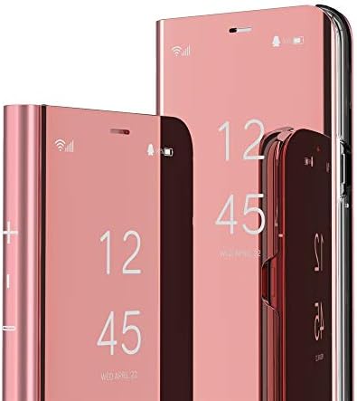 Asdsinfor Калъф за XiaoMi RedMi Note 7, Тънък и Стилен Луксозен Калъф с огледало за грим, Мултифункционален калъф с панти