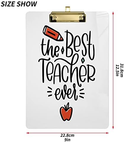 Клипборда Kigai Teacher Appreciation Clipboards Стандартен формат за писма А4 Декоративна Дъска с Низкопрофильным скоба