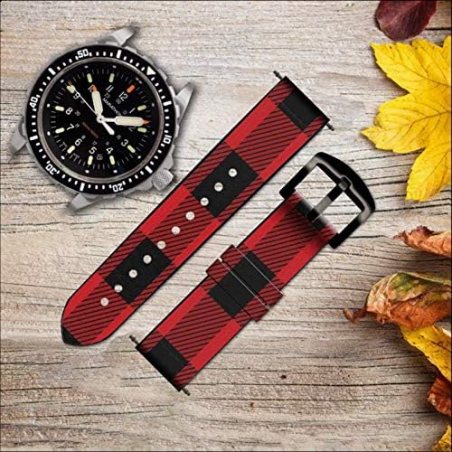 CA0511 Red Buffalo Check Pattern Кожен и Силиконов Ремък за смарт часовник Каишка Часовник Smartwatch Размер на Смарт