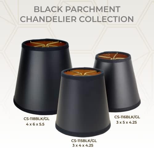 Royal Designs, Inc. Лампа за полилеи в стил Империя CS-116BLK/GL, Черно и злато, 3 x 5 x 4,25