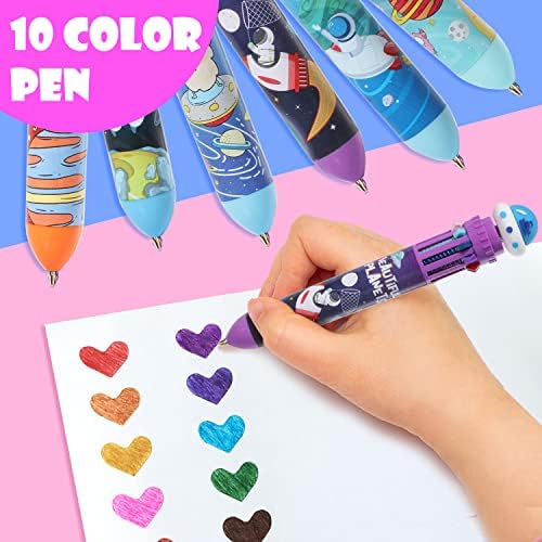 YOYTOO Многоцветен Химикалка Писалка 0,5 мм, 10-в-1, Цветни Прибиращи Химикалки за Офис, Ученически Пособия, Подарък