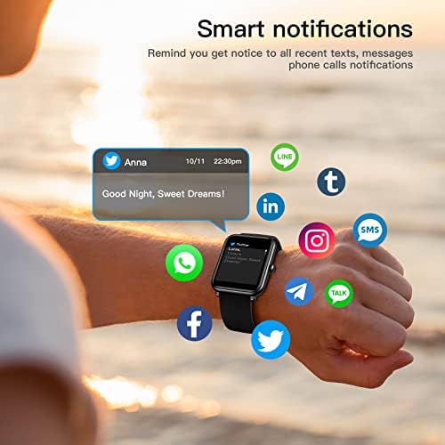 Фитнес тракер Смарт часовници за телефони с Android и iOS, Крачкомер, Калории, монитор на сърдечната честота, 45 мм,