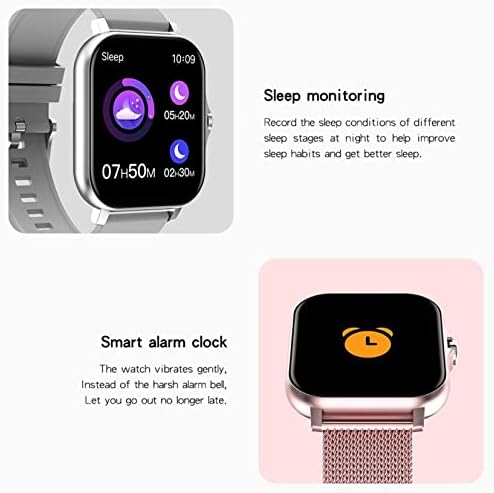 YLOMAY Smart-Часовници, 1,69 Полноэкранные Сензорни Спортни смарт часовници за Фитнес, Bluetooth-Крачкомер с Сърдечния