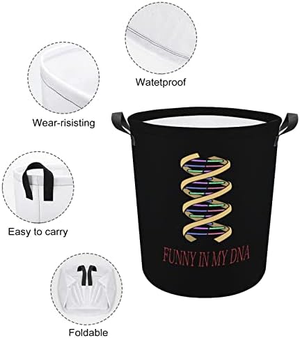 Забавни Кошници за бельо DNA с Дръжки, Водоустойчив Сгъваема Кръгла Кошница За Дрехи, Органайзер За Съхранение