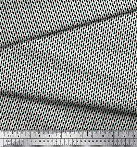 Памучен трикотажная плат Soimoi Плат с геометричен принтом под формата на ризи ширина 58 см