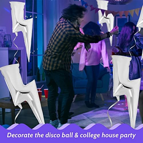 Комплект от 6 балони от фолио Светкавица Болт за парти, 45-Инчов балони-огнище за парти, балони във формата на цип от