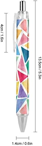 Цветни Реколта Триъгълници 0,5 мм и С Тънка Точка, Прибиращ се Химикалка Писалка С Синьо Мастило, Работни Дръжка, Бързосъхнеща