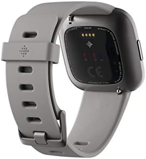Умни часовници за здраве и фитнес Fitbit Versa 2 с пульсометром, музика, вградена функция на Алекса, проследяване на сън и плуване, сив цвят Stone / Mist, Един размер (в комплект
