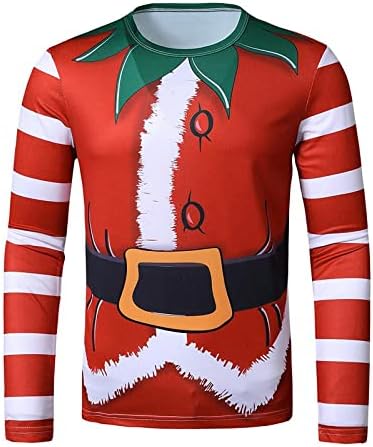 XXBR Коледни тениски за мъже, 3D Забавен Коледен Принт на Дядо Коледа, Джентълменско Вратовръзка, Вечерни Костюми, Ежедневни