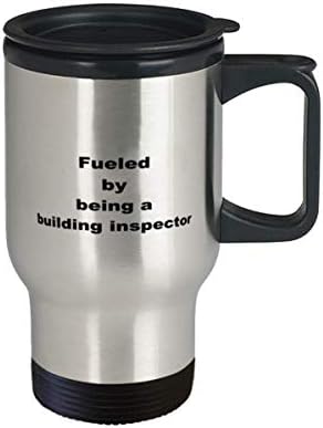 Mugworld - Вдъхновен от работата на строителния инспектор - пътна кафеена чаша от неръждаема стомана за 14 унции-забавен