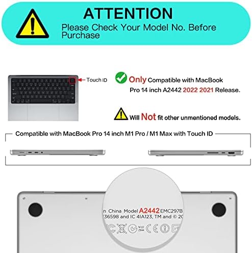 MOSISO е Съвместим с MacBook Pro 14-инчов калъф 2021 2022 година на издаване A2442 M1, чанта с неопреновым ръкав и Пластмасов Твърд корпус, капак, клавиатура, Защитно фолио за екрана ?