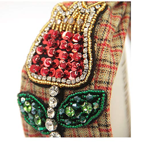 Орех Праскова бъдещето на оригиналната решетчатая британската ретро лента за коса, украсена с перли и кристали, един