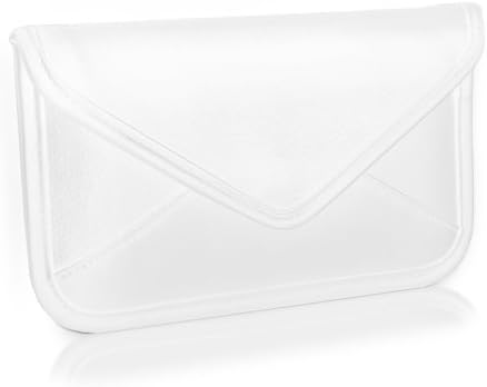 Калъф BoxWave, който е Съвместим с NUU Mobile G3 (Case by BoxWave) - Луксозни Кожена чанта-месинджър, дизайн своята практика-плик от изкуствена кожа за NUU Mobile G3 - Цвят слонова кост, Бял