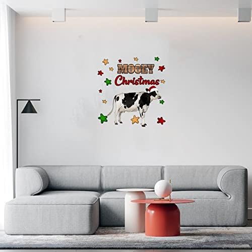 Винилови Стикери с Цитати на стената, съчетани с Коледна Високият Крава с Червена Шапка, Реколта Стенни Картини, Начало