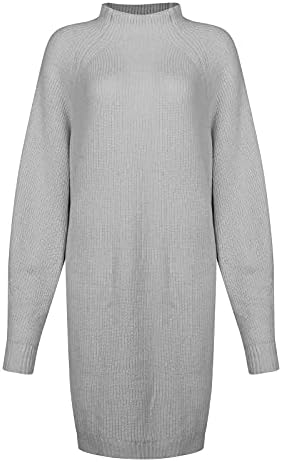 Секси Дълга Рокля-пуловер, Мини-Рокля-Пуловер, Вязаное Рокля-пуловер със средна дължина, с Дълбоко деколте Наполовина,