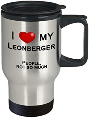 Чаша за пътуване Leonberger - Аз обичам своя Leonberger, а не на хората - Подаръци Leonberger
