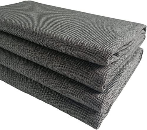 Материал за тапицерия на мека мебел и столове от плътна ленена тъкан (тъмно сив, 6 ярда)