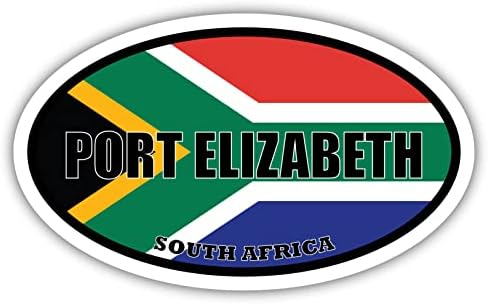 Порт Елизабет Флаг на Южна Африка Овални Стикер Vinyl Стикер На Бронята 3x5 инча