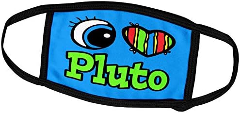 3dRose Bright Eye Сърце I Love Pluto - Обложки за лице (fc_106414_2)