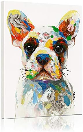 B BLINGBLING Френски Булдог Платно на Стенно Изкуство, Модерен и Сладък Цветен Плакат с изображение на Кученцето, Художествени