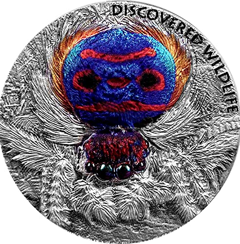 2021 DE Модерна Възпоменателна монета PowerCoin Паун-Паяк Открих Дивата природа Сребърна Монета 2$Ниуе 2021 Антични Гарнитури