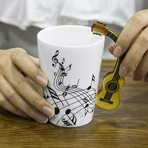 Новост, китара, керамична чаша, индивидуалност, музикална нота, чаша, чаша за кафе, чай, бутилка за вода, уникален подарък,