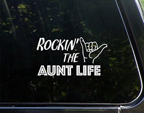 Винил Productions Rockin' The Aunt Life - 7 x 3-3/4 - Стикер-стикер за мобилни телефони, стъкла, брони, преносими компютри, стъклени чаши и т.н.