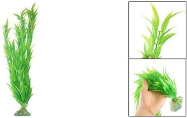 билка Водни растения за украса на Пластмасовия аквариум uxcell, 18,5 Инча, Зелена