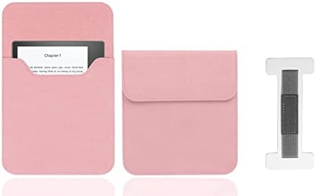 за Kindle Oasis (10-то поколение, випуск 2019 г.) (образец № S8IN4O)-за 7-инчовата чанта-комплект бяла каишка за ръка-Розов