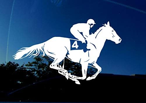 AmiArt Horse Race Jockey - Конен спорт -Тенис Конна езда -Аз обичам коня Си броня Стикер Стикер за лаптоп, стени, камиони