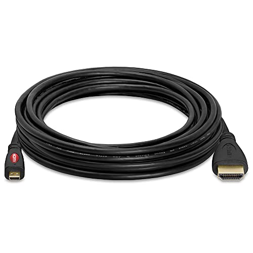 Cmple Кабел Micro HDMI-HDMI 15 метра, Кабел Micro HDMI мъж към мъж 4k Камера HDMI кабел за заснемане карта, Камера, екшън-камера,