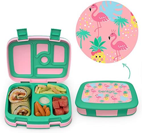 Комплект изолирани пакети за обяд от принтом Bentgo Включва В Себе си Детска кутия за обяд в стил Bento и 4 Многократно