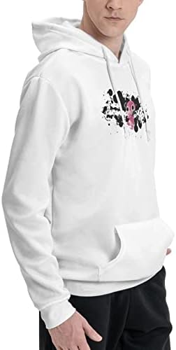 Unsuyu Аниме Paranoia-Представител Hoody Модерен Мъжки Пуловер За Почивка с качулка и дълъг ръкав, Бял