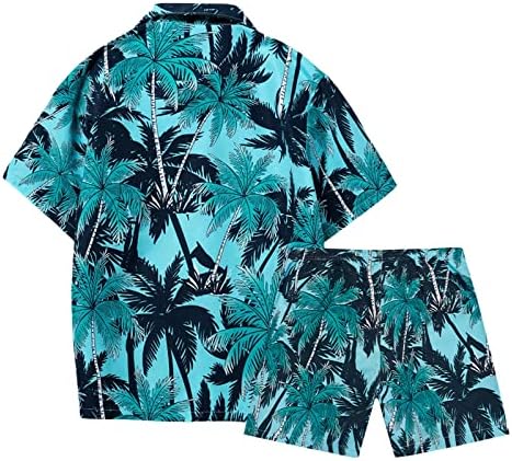 Bmisegm Мъжки Костюми Обикновена Засаждане Мъжка Риза С Къси Панталони Плажни Панталони Костюм