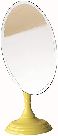 GBYJ Малко Огледало За грим, Десктоп Едностранно Овално Огледало за Тоалетка Маса, Огледало за грим (Цвят: F)