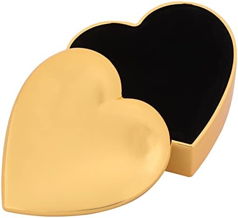 Zerodeko Сърце Decor Кутия За Пръстени във формата На Сърце, Метална Бижутерия Витрина, Подарък Кутия, Калъф За Съхранение