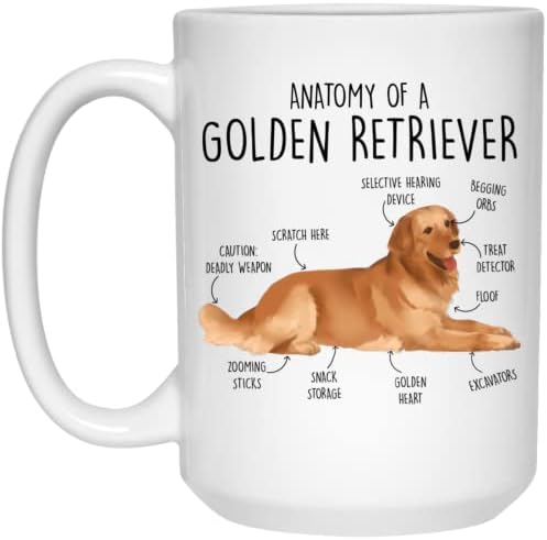 GreenStar Gifts Забавно Кафеена чаша със златист Ретривером, Сладък подарък Golden Retriver, Любовник на кучета, Подарък