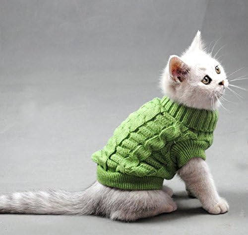 Пуловер с яка Evursua за Домашни Котки, Пуловер Aran, Вязаная Дрехи с участието на Кученце и Коте, Однотонная Облекло
