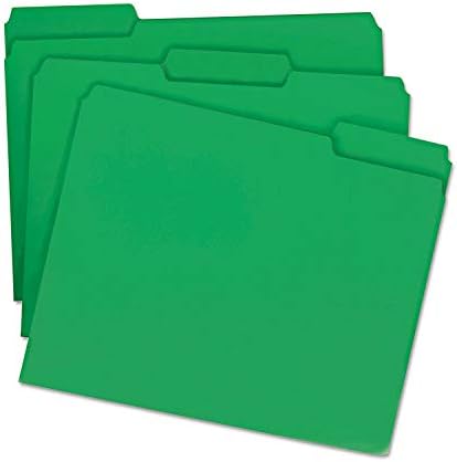 Папка за файлове Smead 12134 с усилване на горната езикът на 1/3 с надпис Green 100 / кутия