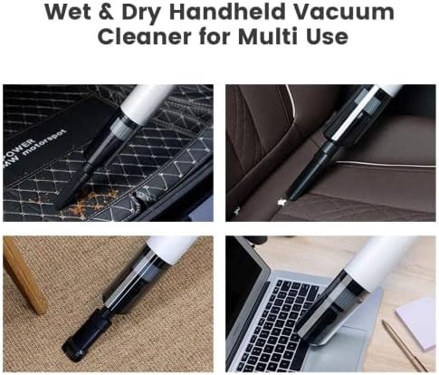 HiKiNS Handheld Vacuum Cleaner Cordless - Портативен Мощен Мини Автомобилна Прахосмукачка за мокро и сухо почистване,