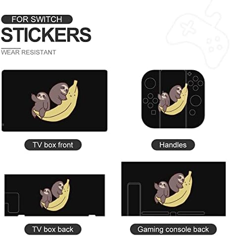 Банан Див Ленивец Термоаппликационные Етикети Покриват Защитно предната панел на Кожата за Nintendo Switch