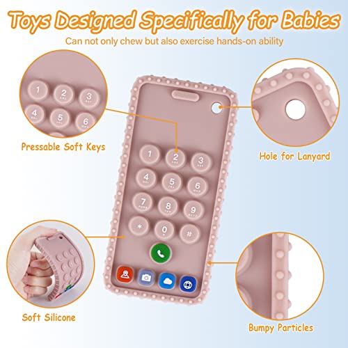 Детски Играчки за никнене на млечни зъби от 6 до 12 месеца, Силикон Прорезыватель във формата на телефон, с дистанционно