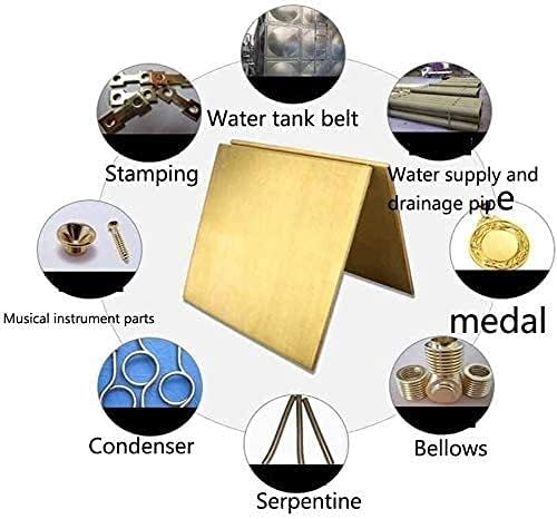 Месинг лист YIWANGO Percision Metals Суровини Латунная плоча Медни листа (Размер: 1.2x100x100 мм)
