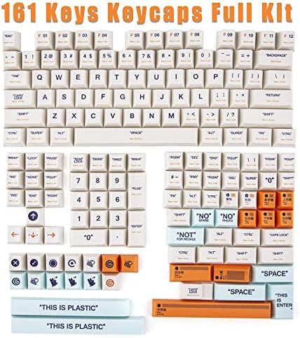Капачка за ключове UniCusMech PBT Cherry Profile 161 Клавиш за Сублимация Боя ANSI и ISO за механична Геймърска клавиатура