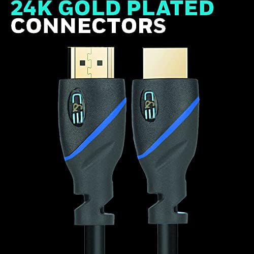 високоскоростен HDMI кабел и 50 фута (15,2 м) мъж към мъж с Ethernet черен цвят (50 фута /15,2 метра) Поддържа 4K 30Hz,